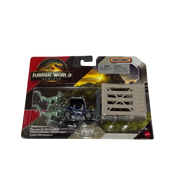 Jurassic World Matchbox Dilophosaurus Lifter Toy Set Includes Dino Figure & Acce - Picture 3 of 5